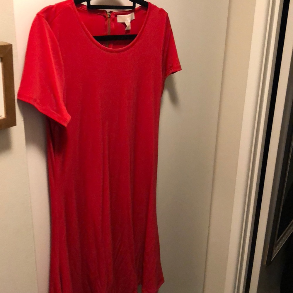 NWT Red Michael Kors dress with gold zipper back